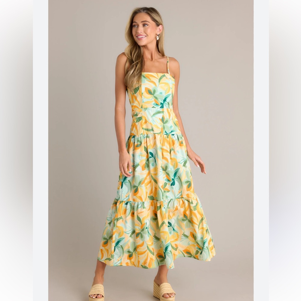 Green orange and yellow sundress